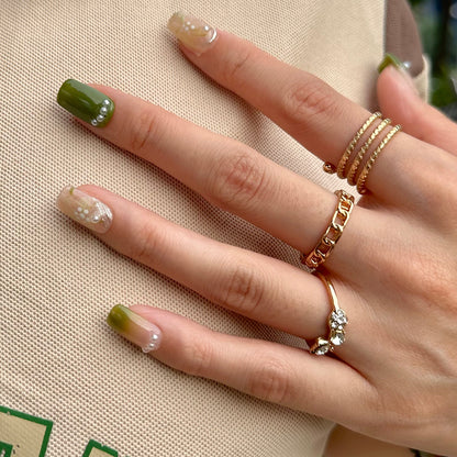 Fresh morning in the Forest floral painted nails