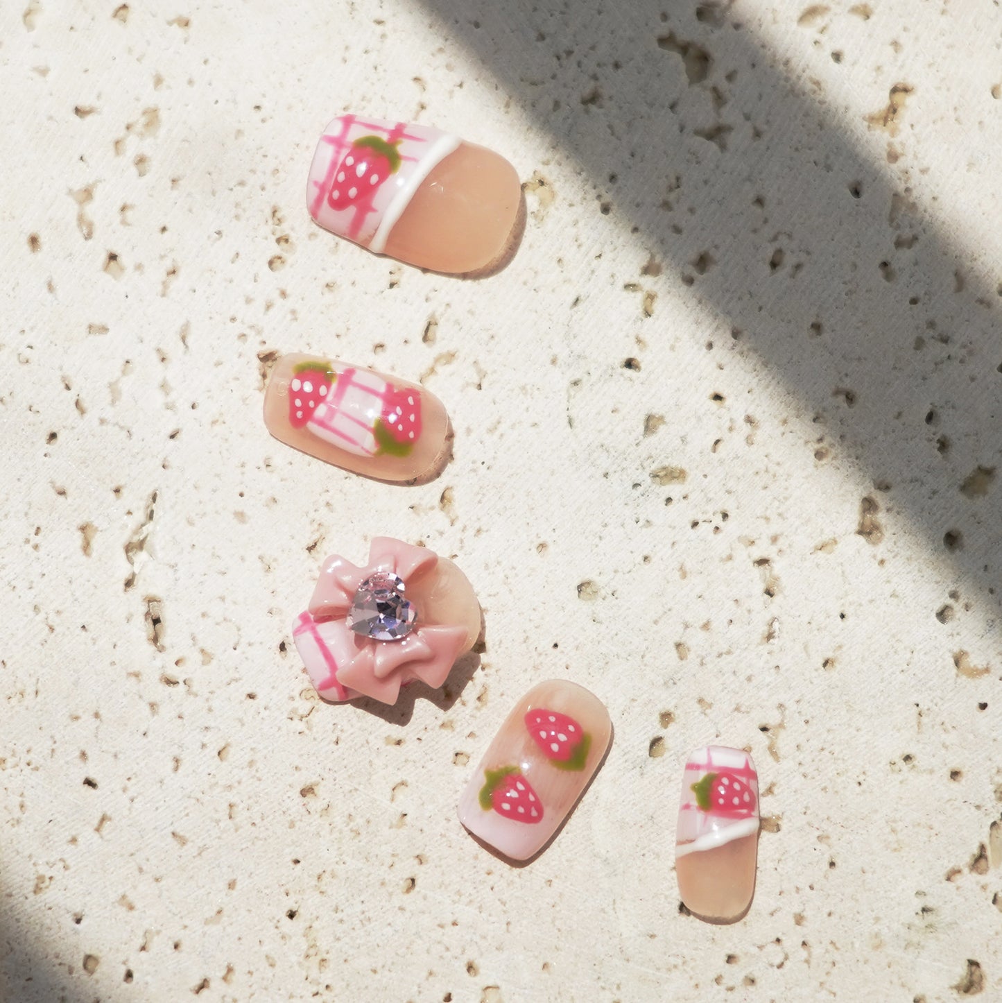 Fruit nails cute strawberries hand-painted preppy cute'Kawaii