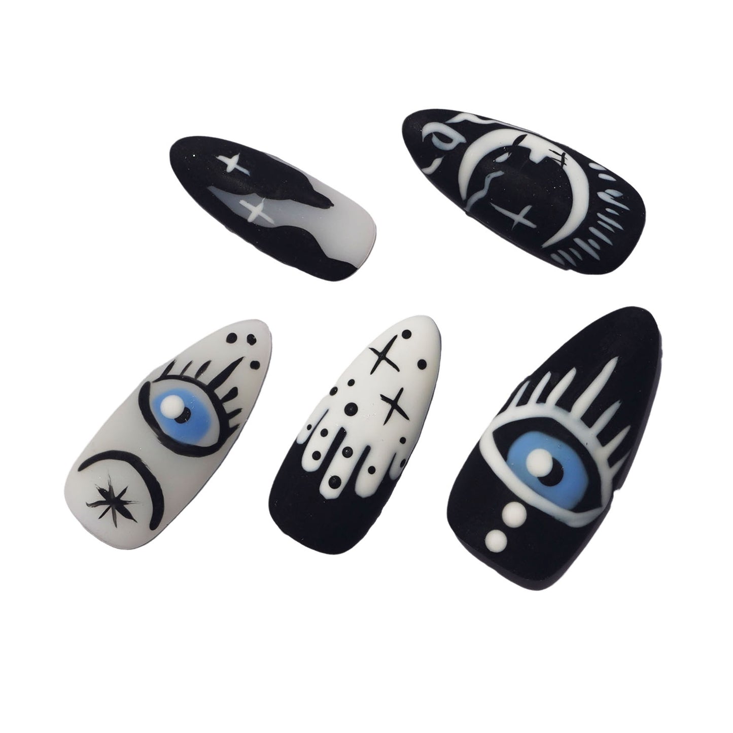 Evil Eye Hand-Painted Handmade Press-On Nails