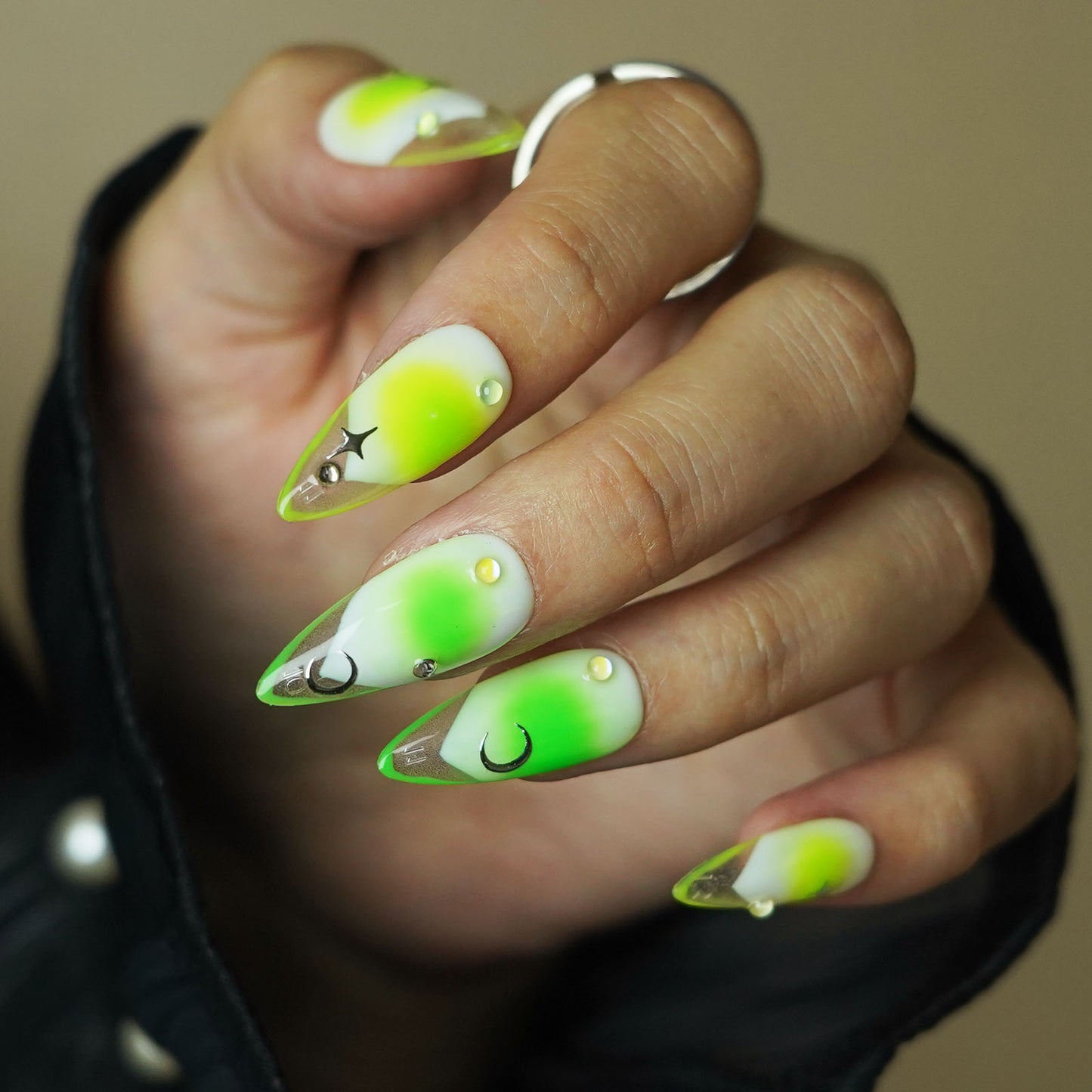 Neon Lime Green Almond Press-On Nails