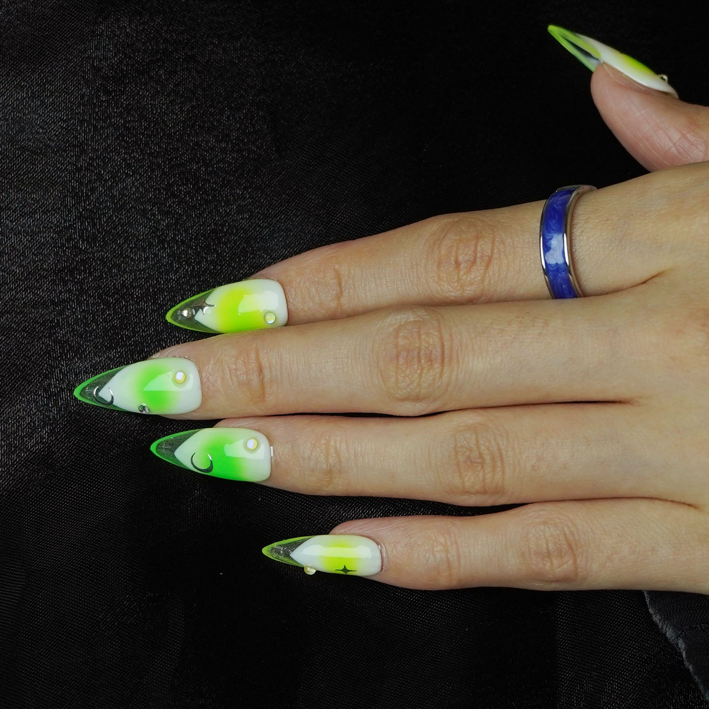 Neon Lime Green Almond Press-On Nails