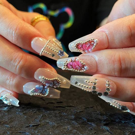 Princess exquisite butterfly ballet nail art admiring and external