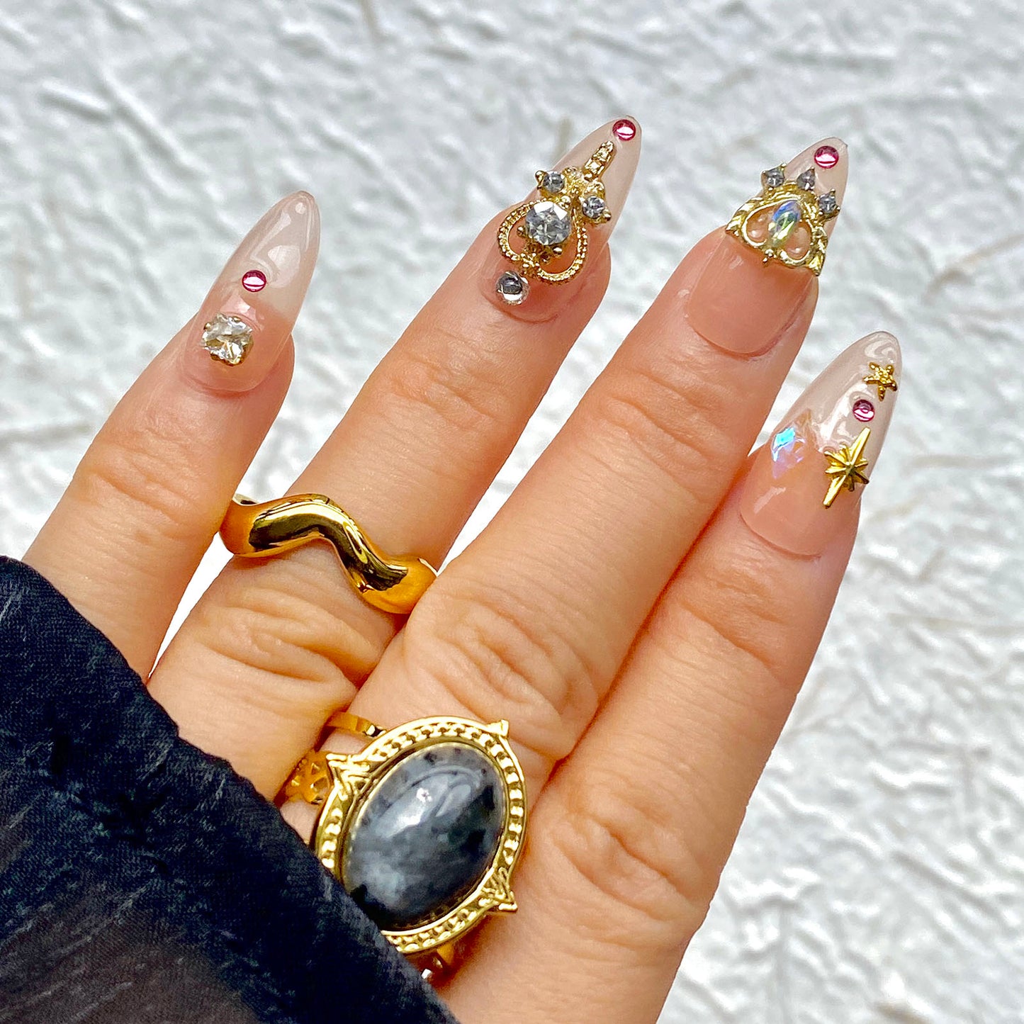 3D Rhinestone Sailor Moon Handmade Press-On Nails