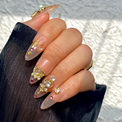 3D Rhinestone Sailor Moon Handmade Press-On Nails