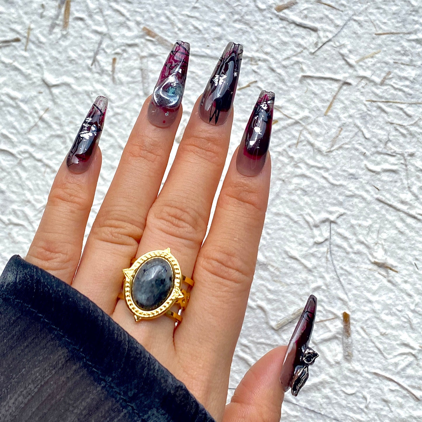 Vampire Hand-Painted Halloween Handmade Press-On Nails