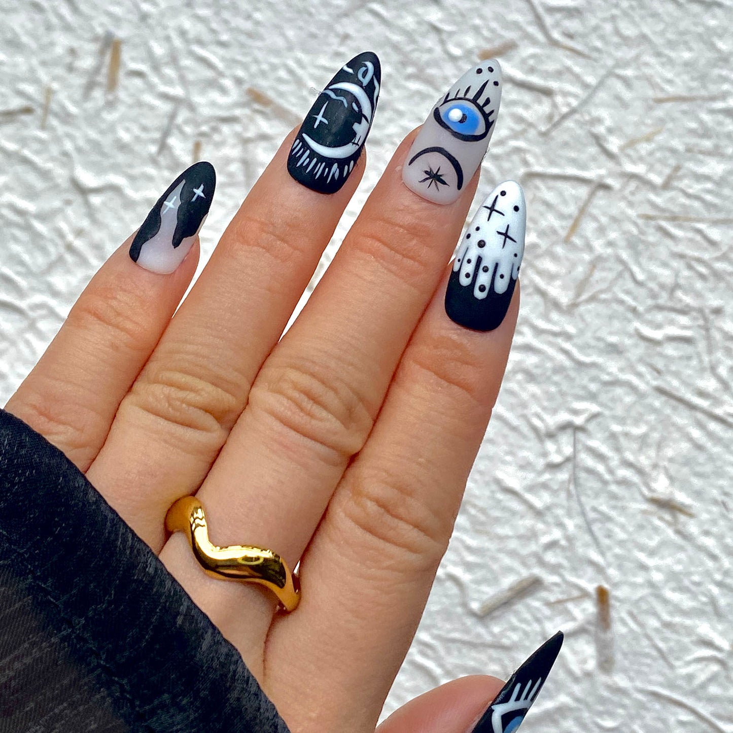 Evil Eye Hand-Painted Handmade Press-On Nails