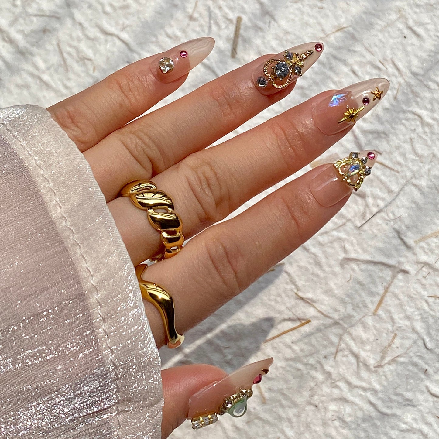 3D Rhinestone Sailor Moon Handmade Press-On Nails