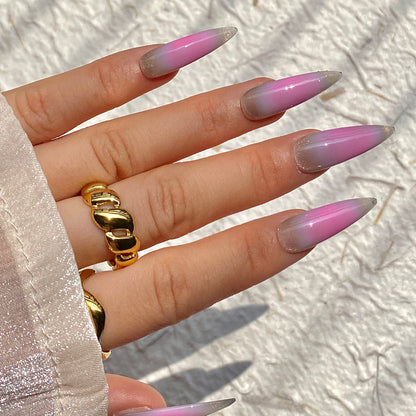 Pink Ombre Cat Eye Stiletto Press-On Nails