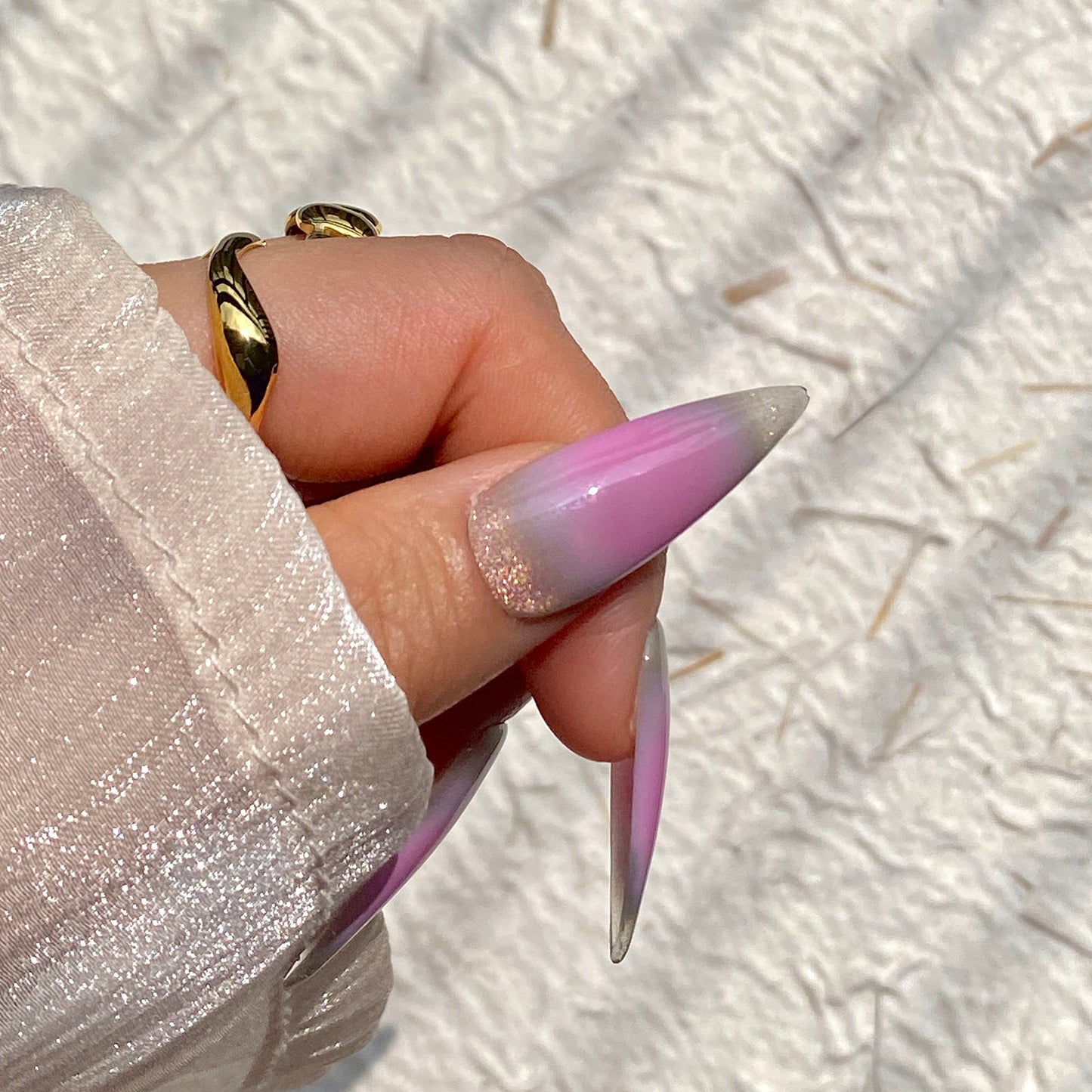 Pink Ombre Cat Eye Stiletto Press-On Nails