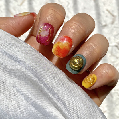 Colorful Graffiti Handmade Press-On Nails