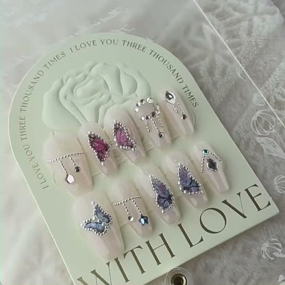 Princess exquisite butterfly ballet nail art admiring and external